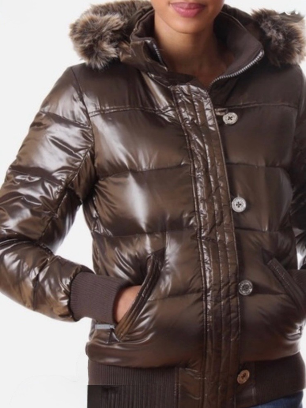 Barbour Mercury Down Bomber Jacket - Brown - Size 10 US